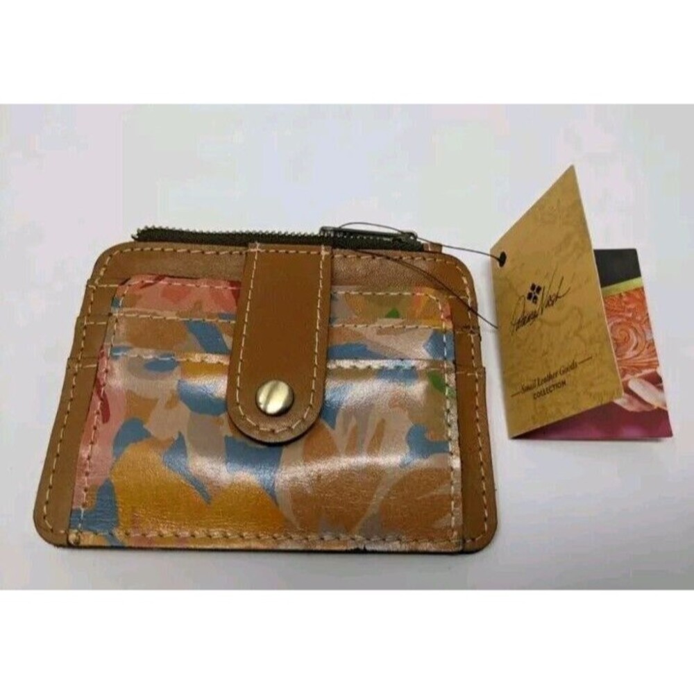Patricia Nash Cassis Citrus Rose Leather Credit Card RFID ID Wallet NWT